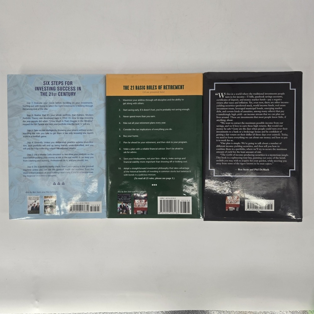 Ben Stein Phil DeMuth Investing Retirement Hardcover Books Lot 3 New 1st Edition - Picture 2 of 11